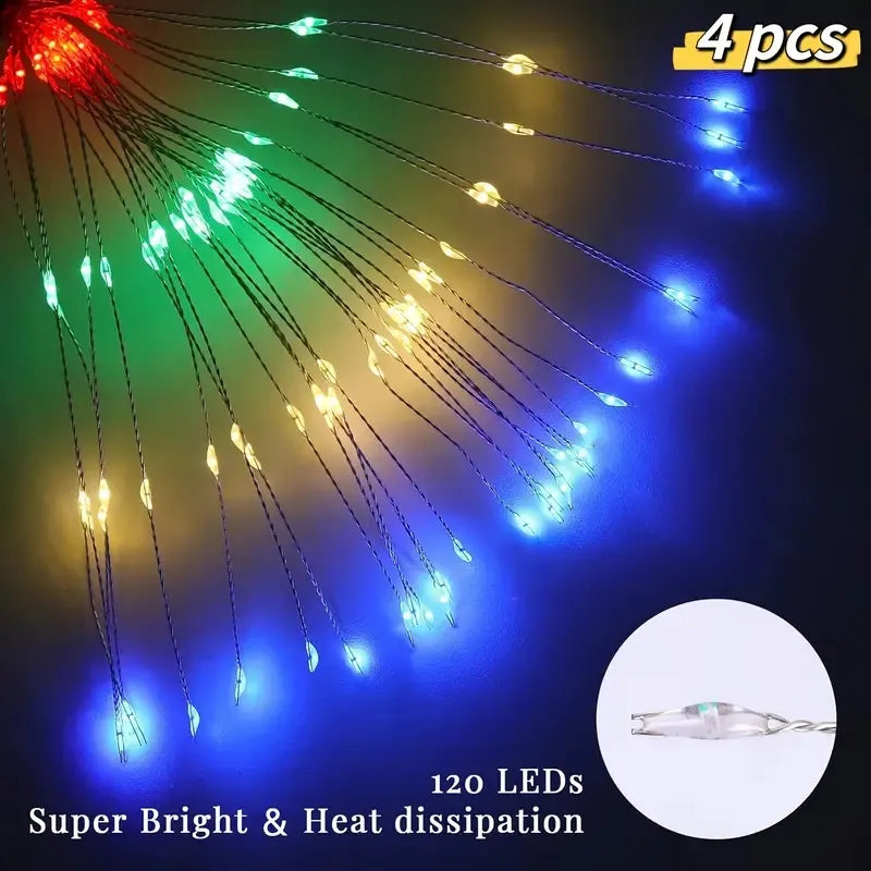 Solar Starburst Firework Lights 120 LED, 8 Modes Outdoor Hol - view 4