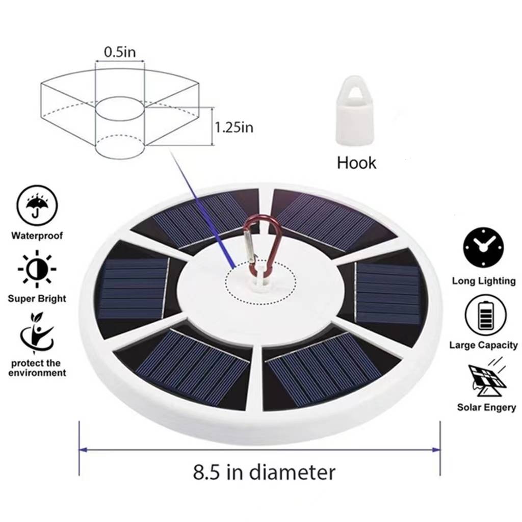 42 LED Solar Flagpole and Camp Light, Adjustable Outdoor Sol - view 4