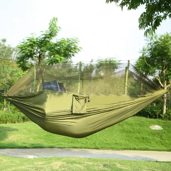 2-Person Camping Hammock with Mosquito Net, 210T Parachute N - view 4
