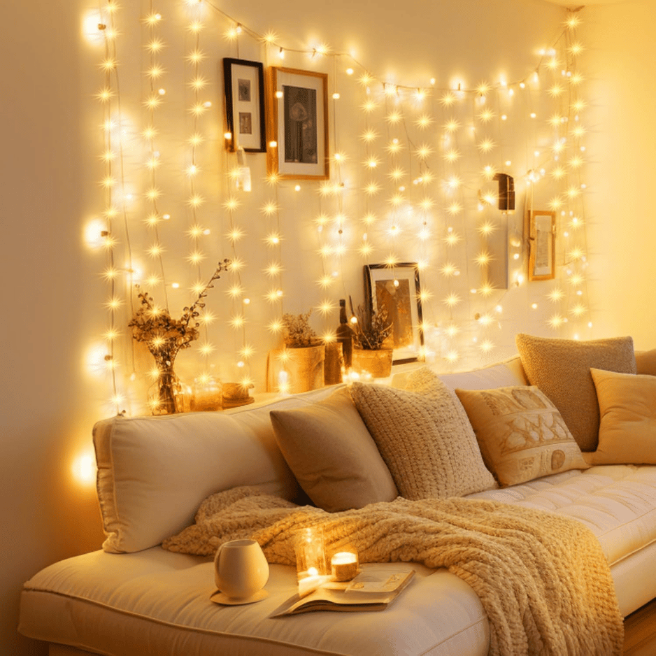 300 LED Curtain Fairy Lights, Dimmable Twinkle Lights with 8 - view 5