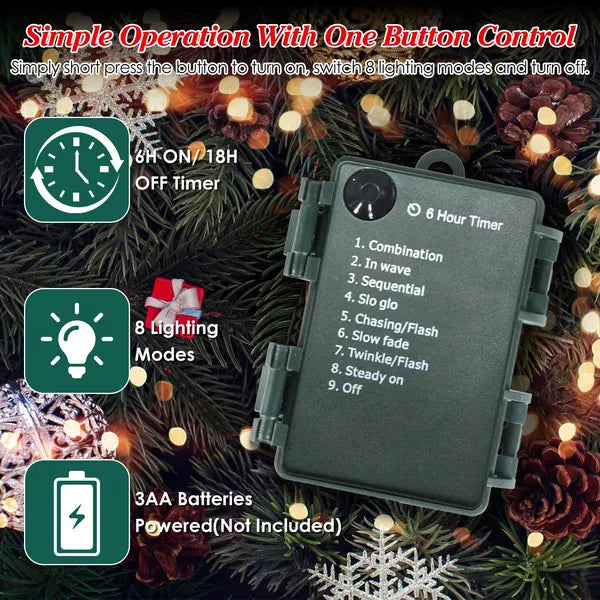 Lighted Christmas Urn Filler Trees 2-Pack, Battery Porch Tre - view 8