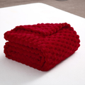 Fuzzy Jacquard Throw Blanket 50x60 in, Red, Soft Decorative  - view 1