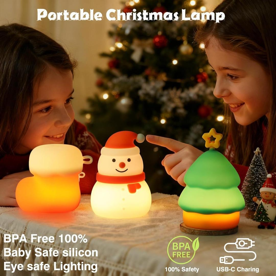 Snowman Silicone Night Light, Rechargeable Color-Changing To - view 6