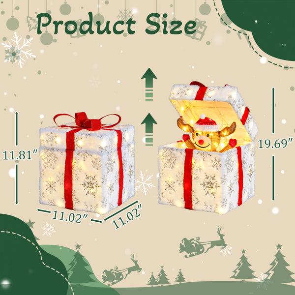 Motorized Pop-Up Gift Box with Reindeer and 60 LED Lights, C - view 6