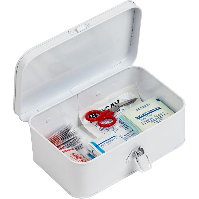 Vintage Metal First Aid Box with Buckle Lock, Empty Medical  - view 4