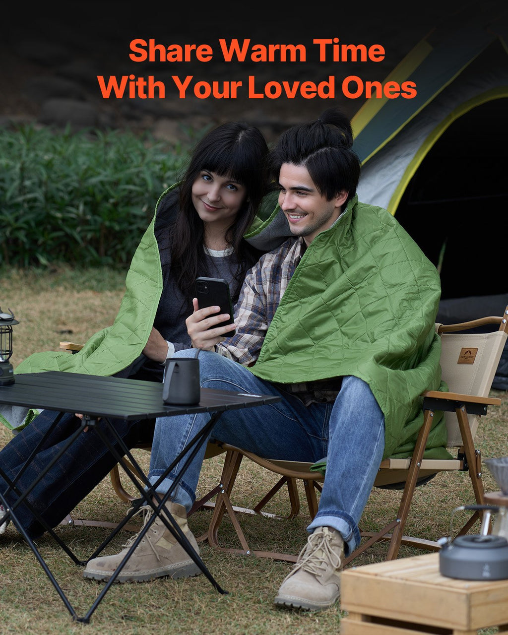 Waterproof Camping and Stadium Blanket, 330GSM Fleece Lined, - view 1