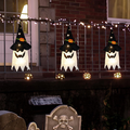 Glowing Hanging Ghosts with Witch Hats 3-Pack, Lighted Hallo - view 1