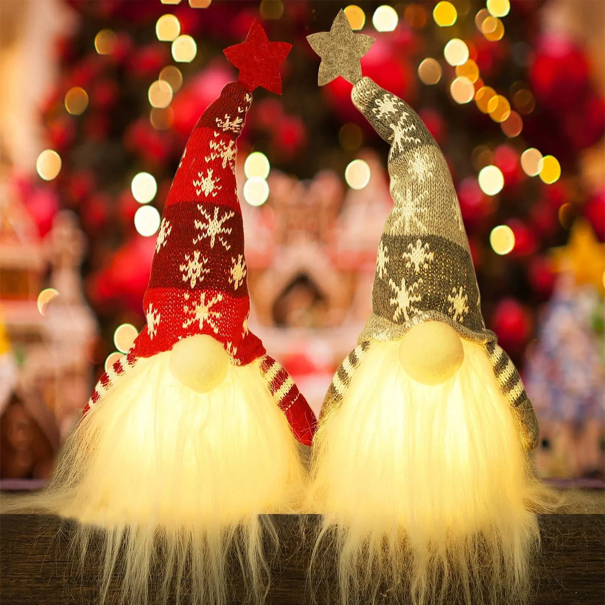 Lighted Christmas Gnome, Handmade Plush Scandinavian Tomte H - view 5