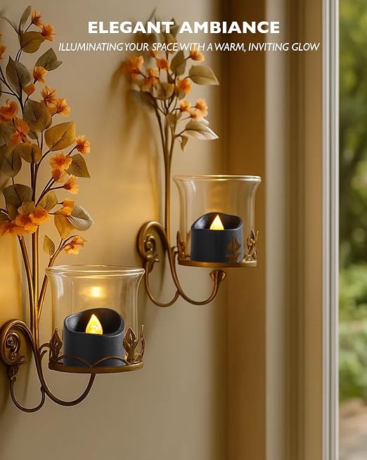 Black Flameless LED Tea Light Candles with Timer, Halloween  - view 4