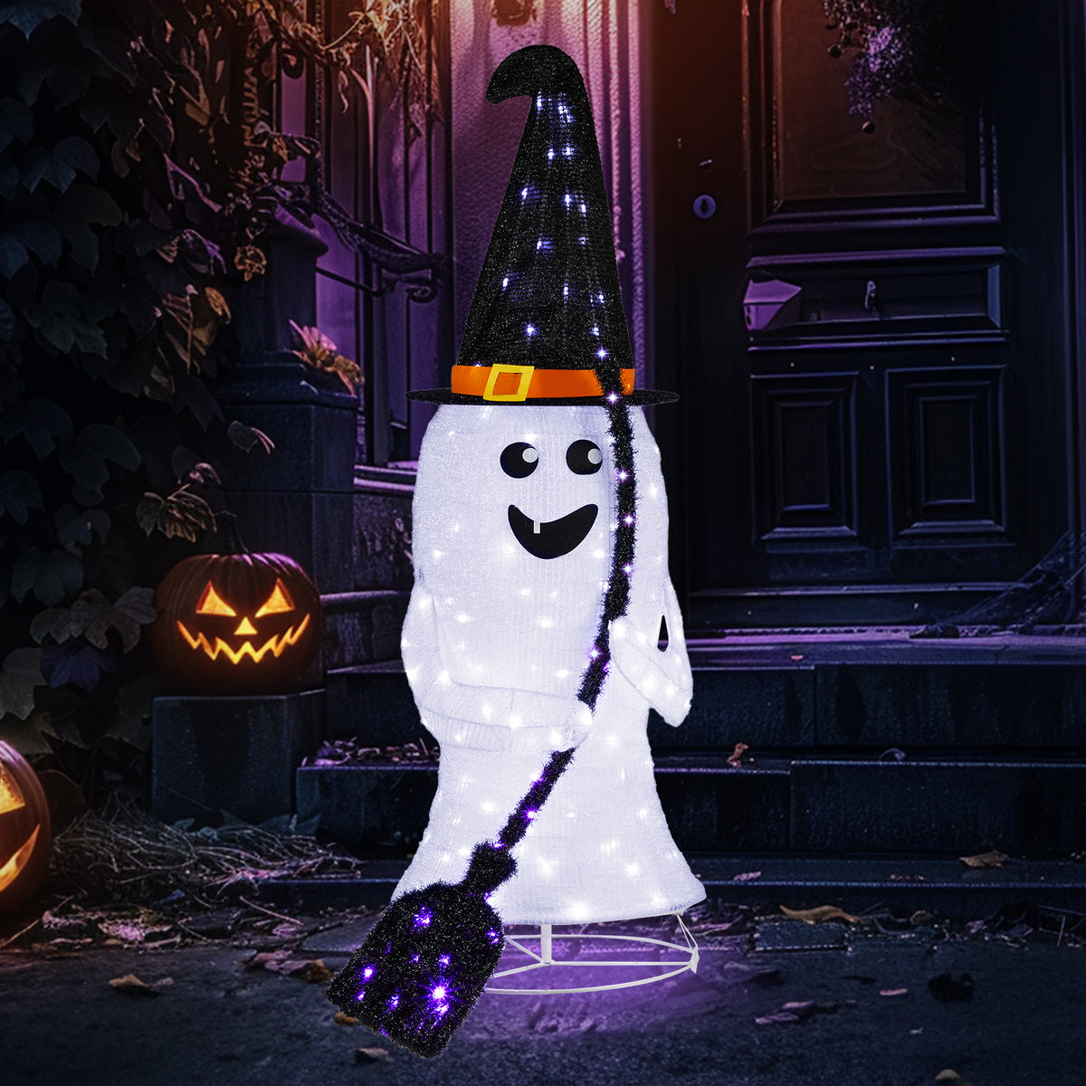 4 ft Lighted Pop-Up Ghost with 100 LED Lights, Outdoor Hallo - view 3
