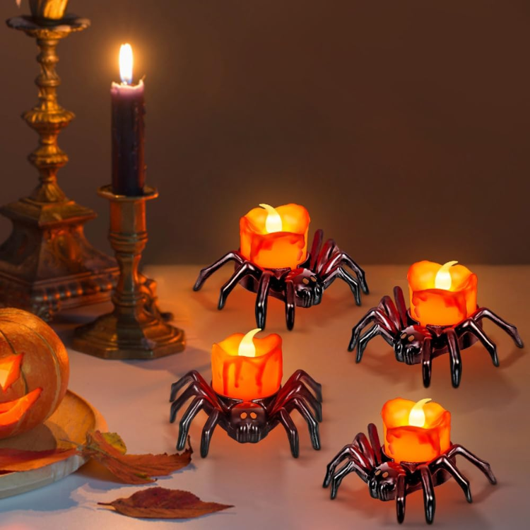 Halloween LED Tea Lights 6-Pack, Battery Flameless Candles f - view 2
