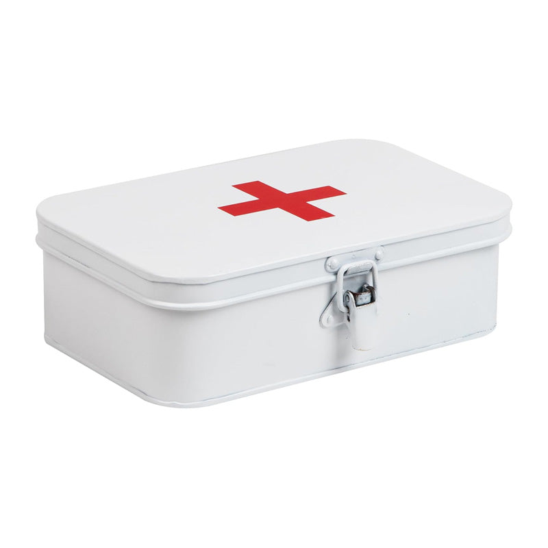 Vintage Metal First Aid Box with Buckle Lock, Empty Medical  - view 7