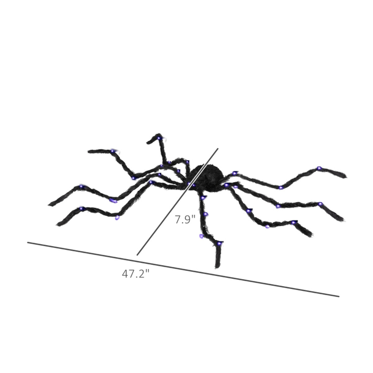 Giant Light-Up Spider 47 in with Bendable Purple LED Legs, H - view 8