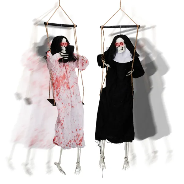 Hanging Screaming Ghosts 2-Pack with Light-Up Eyes, Outdoor  - view 2