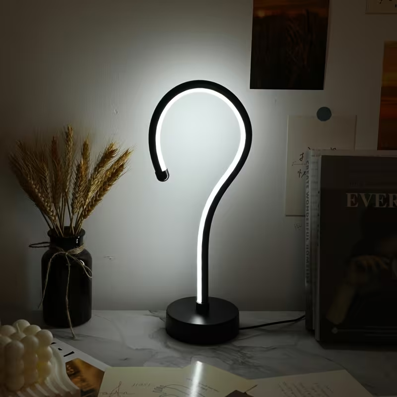Question Mark Table Lamp, USB Dimmable 3-Color Modern Desk L - view 7