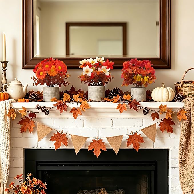 Fall and Thanksgiving Decor 3-Piece Set for Mantel, Shelf or - view 2