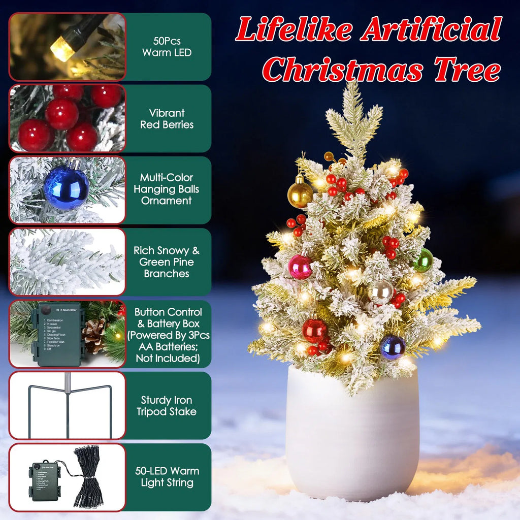 Tabletop Christmas Tree with 50 Warm LED Lights, 8 Modes and - view 8