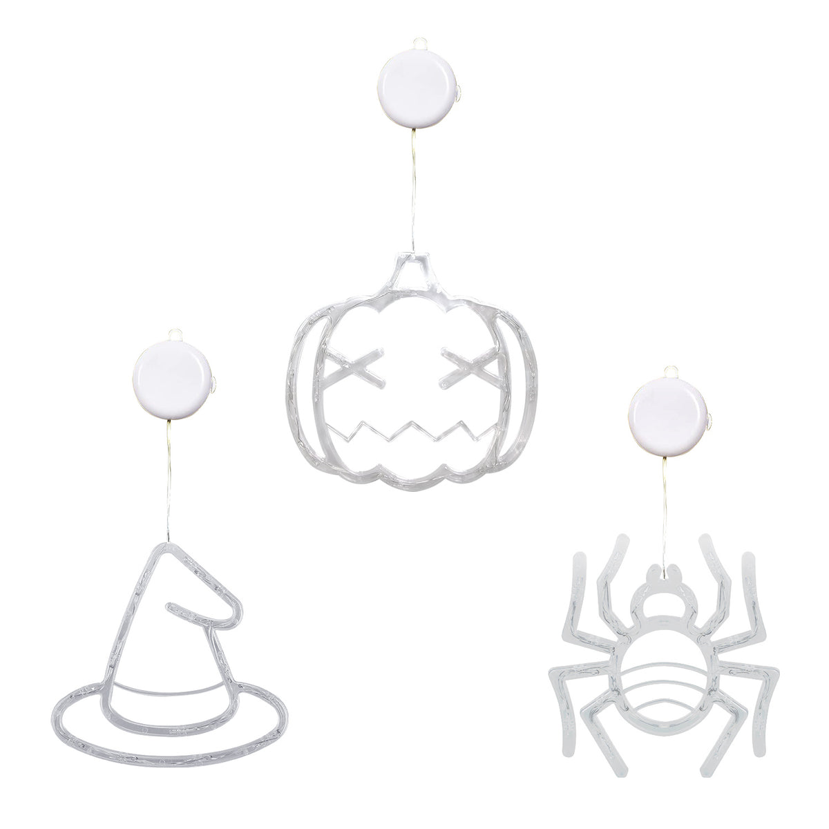 Halloween Window Lights 3-Pack, Spider, Witch Hat and Pumpki - view 5