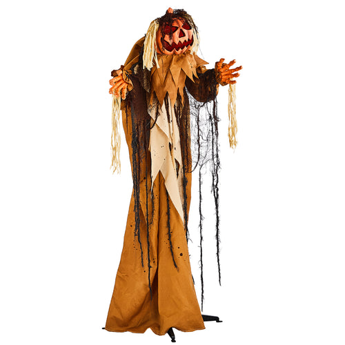 5.5 ft Animated Pumpkin Man with Glowing Head, Sound-Activat - view 2