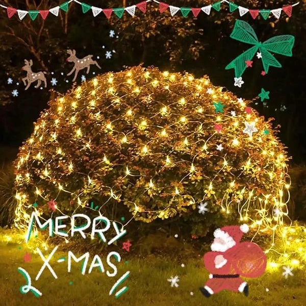 Christmas Net Lights 192 LED, 6.5x10 ft Battery Mesh Lights  - view 4