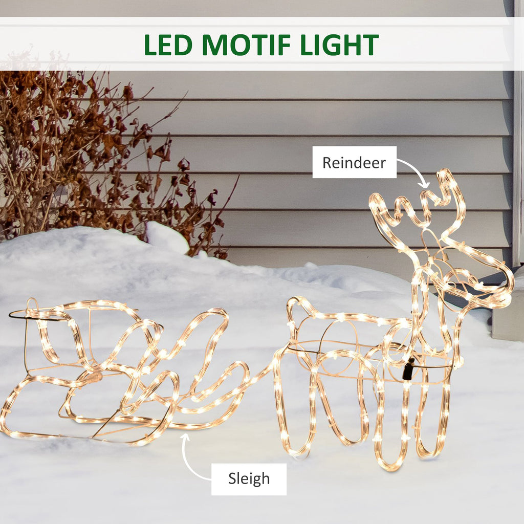 Lighted Reindeer and Sleigh 35 in, Warm White LED Christmas  - view 3