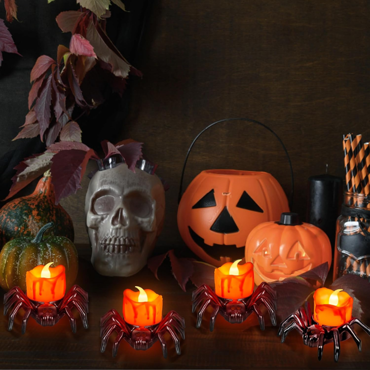 Halloween LED Tea Lights 6-Pack, Battery Flameless Candles f - view 1