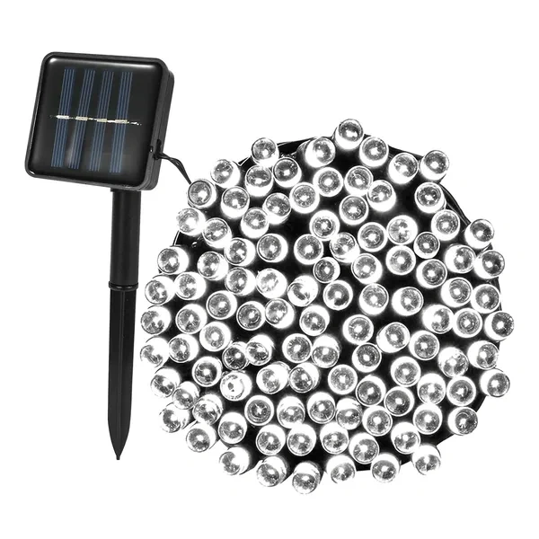 Solar Fairy String Lights 39 ft 100 LED, 8 Modes, Cool White - view 2