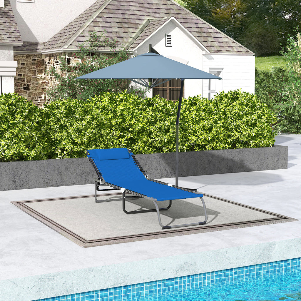 Folding Chaise Lounge with 4-Position Reclining Back, Breath - view 2