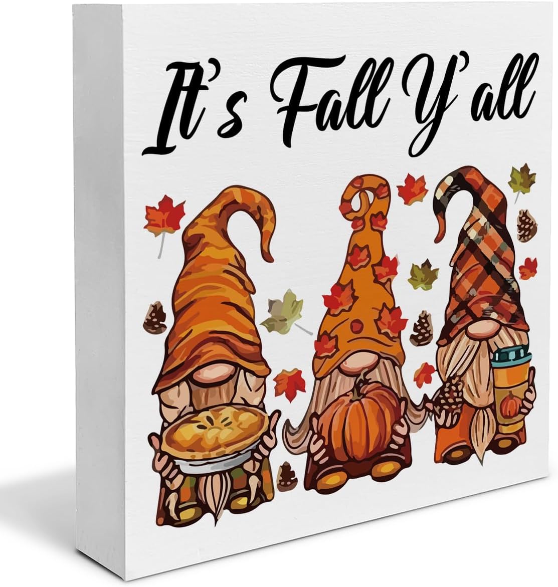 Fall Gnomes Wooden Sign, Farmhouse Autumn Decor for Desk, Sh - view 4