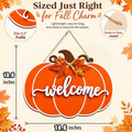 Wooden Pumpkin Door Hanger, Fall Welcome Sign for Front Door - view 1