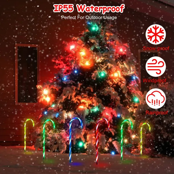 Solar Candy Cane Stake Light, Waterproof Christmas Pathway D - view 8