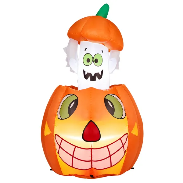 2.8 ft Animated Inflatable Pumpkin Ghost with LED Lights, Ha - view 4