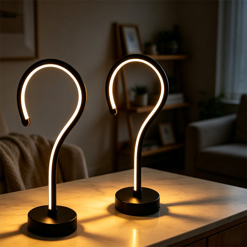 Question Mark Table Lamp, USB Dimmable 3-Color Modern Desk L - view 2