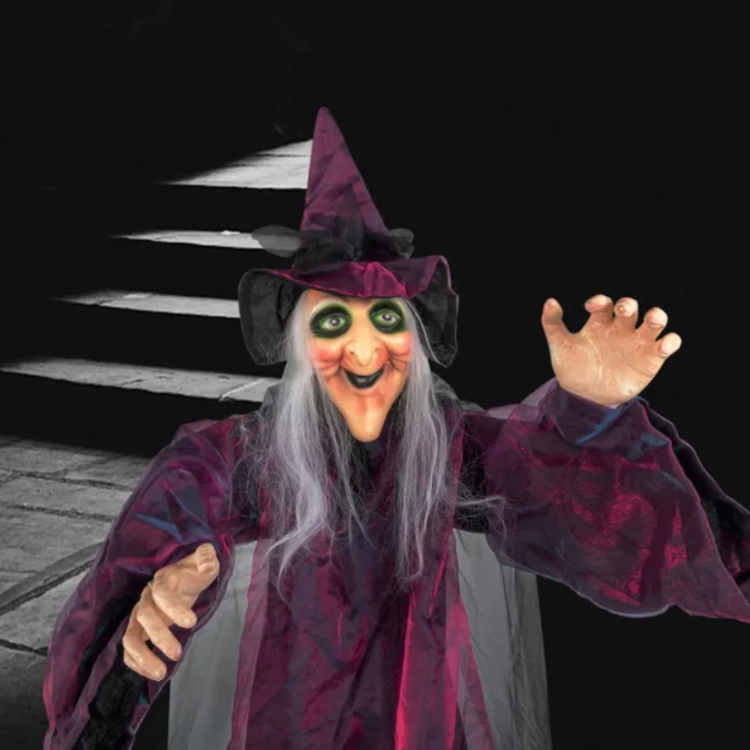 Life-Size Talking Hanging Witch 71 in, Animated Halloween Pr - view 6
