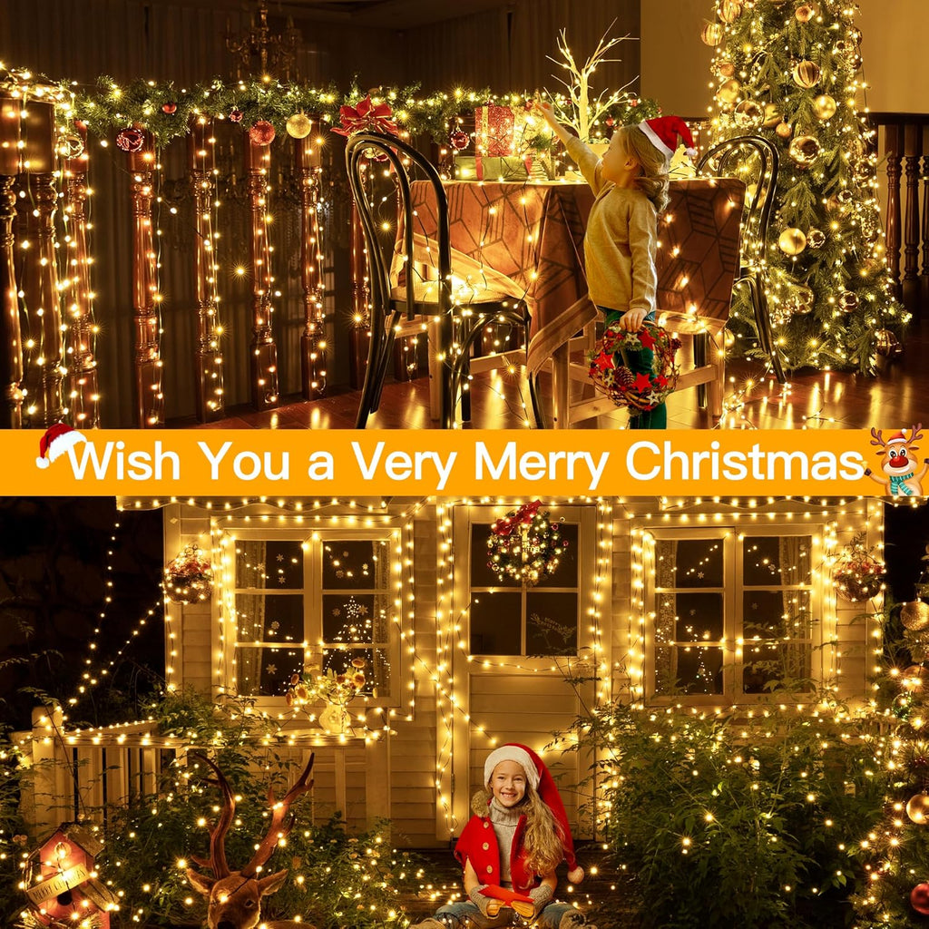 Warm White Icicle Lights 33 ft 400 LED, Connectable Indoor O - view 3