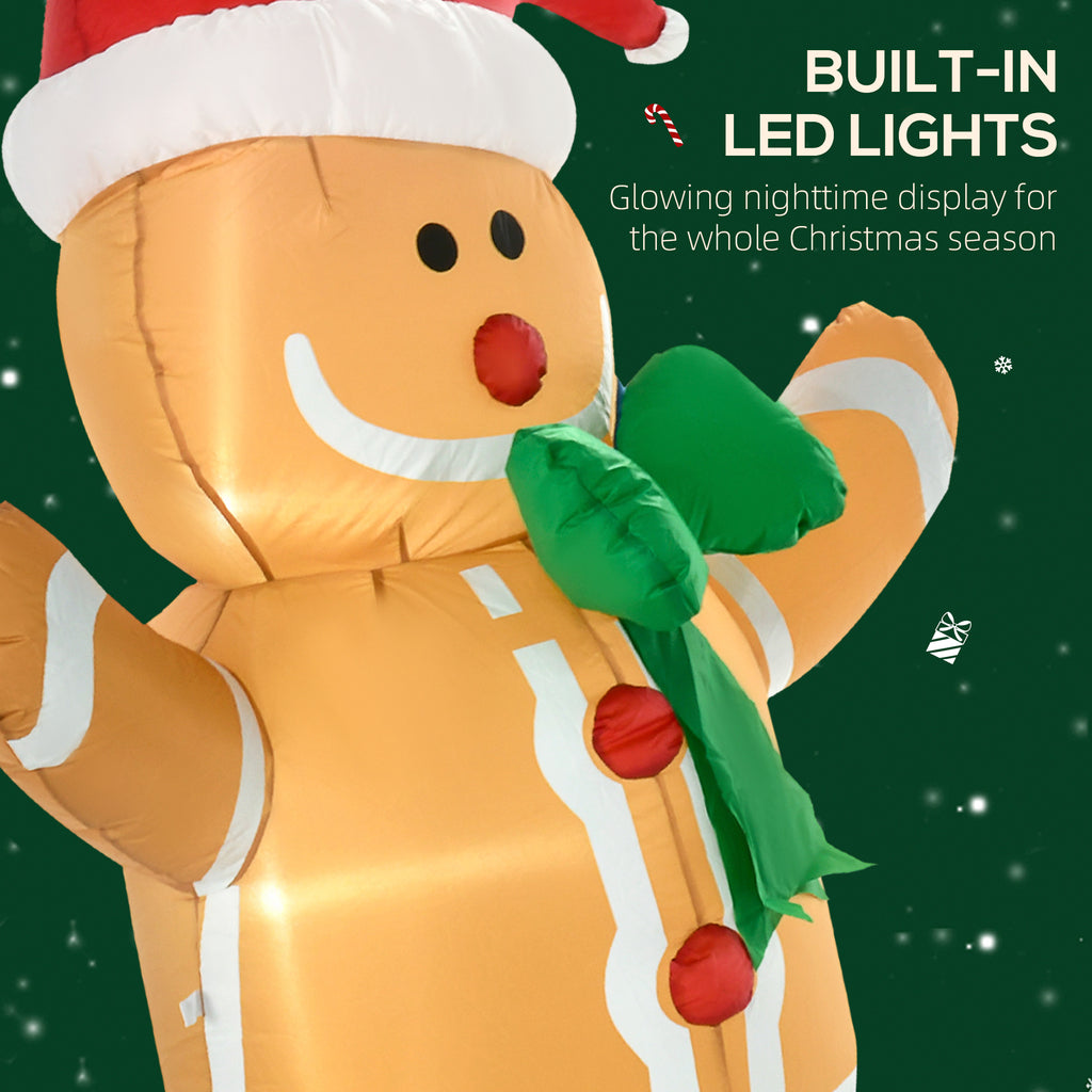 6 ft Inflatable Gingerbread Man with LED Lights, Christmas Y - view 2