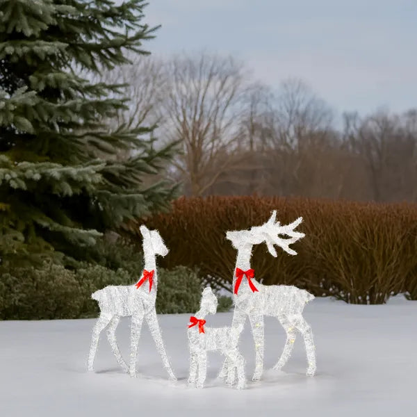 Lighted Tinsel Reindeer Family 3-Piece Set, Outdoor Christma - view 8