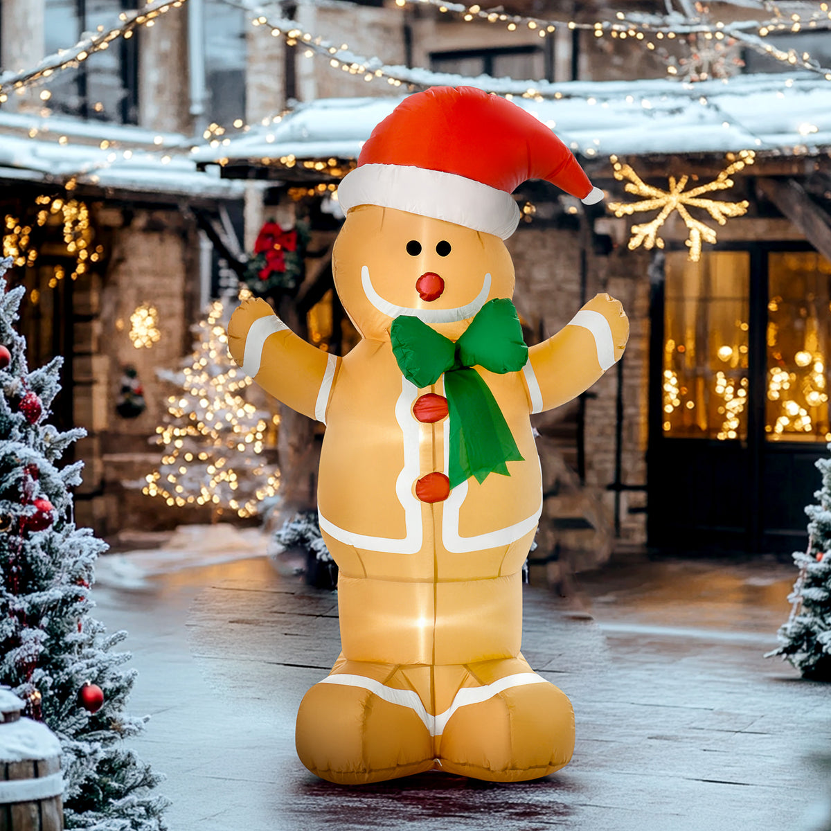 6 ft Inflatable Gingerbread Man with LED Lights, Christmas Y - view 1