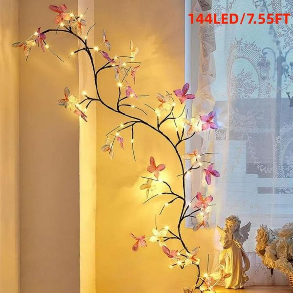 Lighted Butterfly Branch Wall Lights with Remote, Warm White - view 2