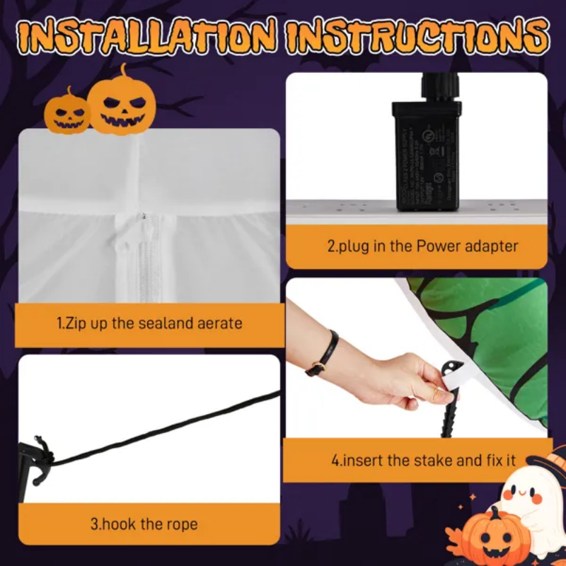 Inflatable Glowing Eyes 2-Pack, 3 ft Lighted Halloween Yard  - view 3
