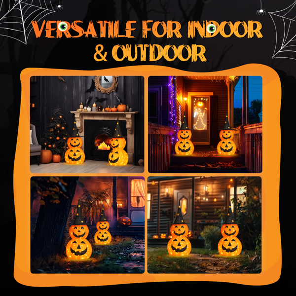Collapsible Pumpkins 3 ft 2-Pack with 150 LED Lights, Outdoo - view 4