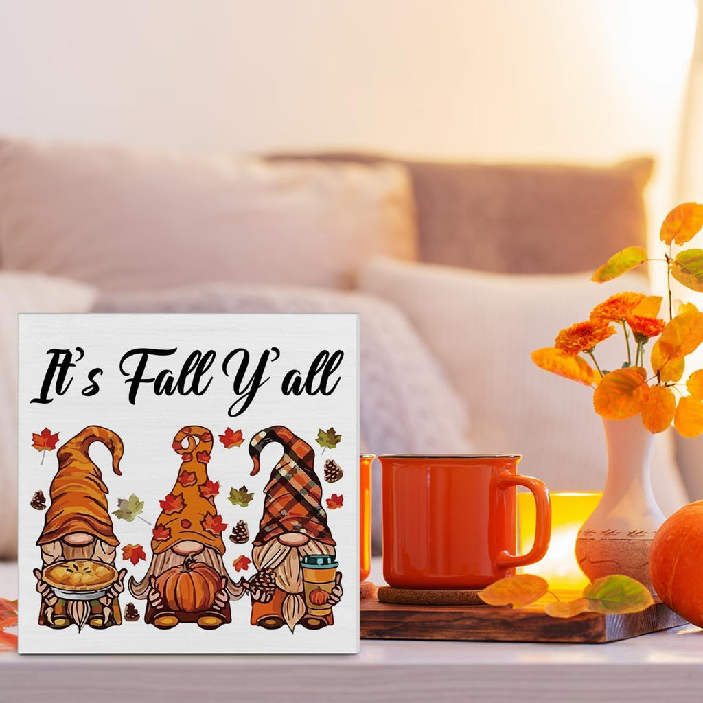 Fall Gnomes Wooden Sign, Farmhouse Autumn Decor for Desk, Sh - view 6