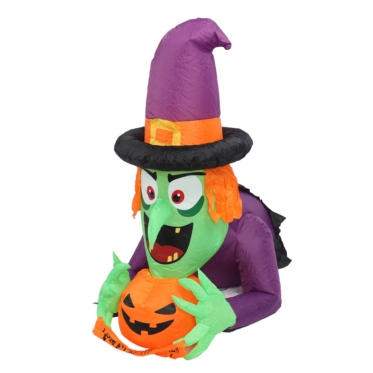 4.4 ft Inflatable Witch Breaking Through Window, LED Lighted - view 5