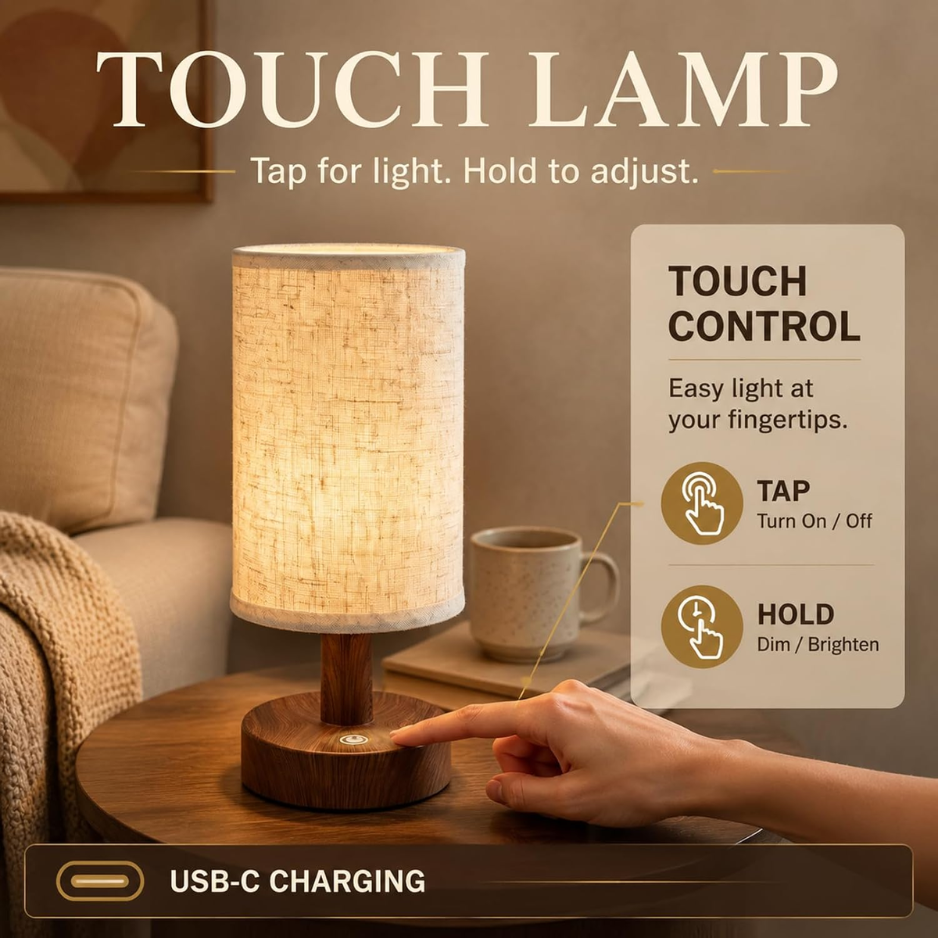 Mini Cordless Bedside Lamp, Rechargeable Touch LED Night Lig - view 4