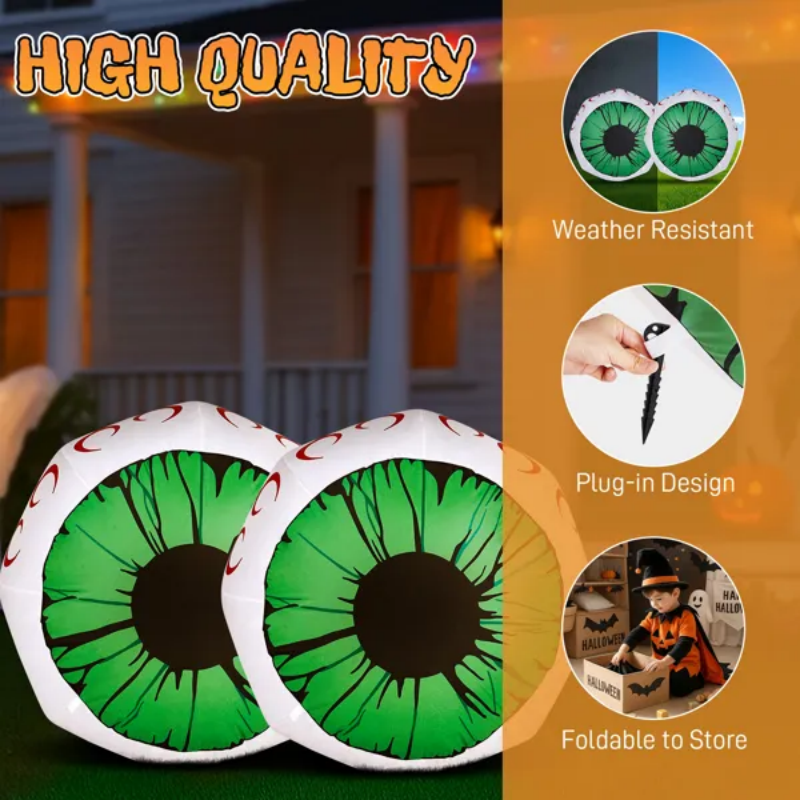 Inflatable Glowing Eyes 2-Pack, 3 ft Lighted Halloween Yard  - view 4