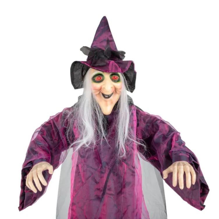 Life-Size Talking Hanging Witch 71 in, Animated Halloween Pr - view 7