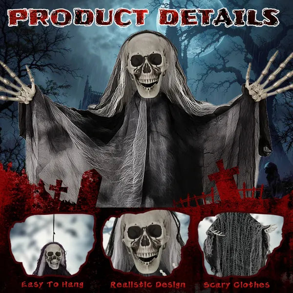 Hanging Grim Reaper Skeleton Ghosts 3-Pack, Outdoor Hallowee - view 5