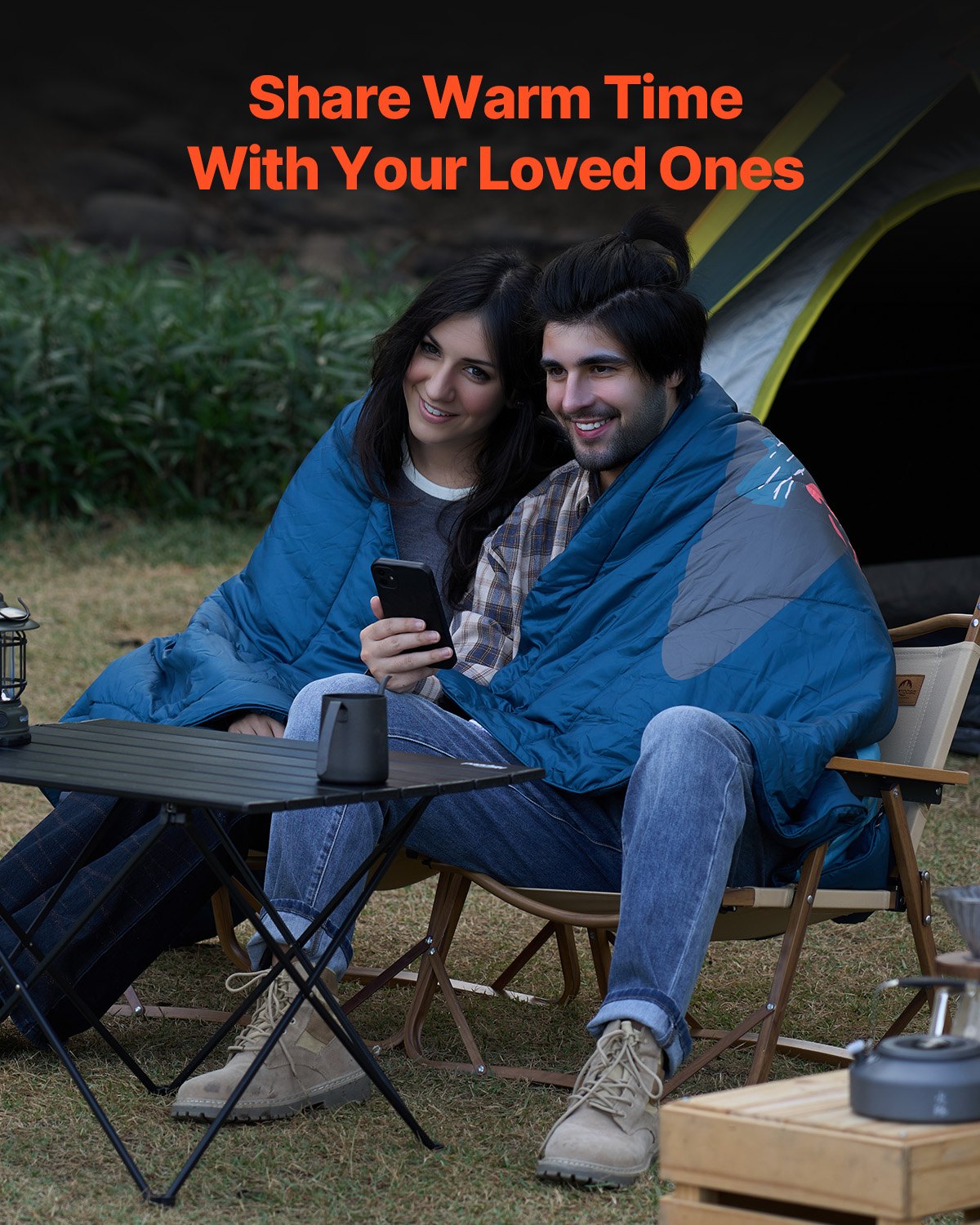 Wearable Waterproof Camping Blanket with Snap Closure, Fleec - view 5