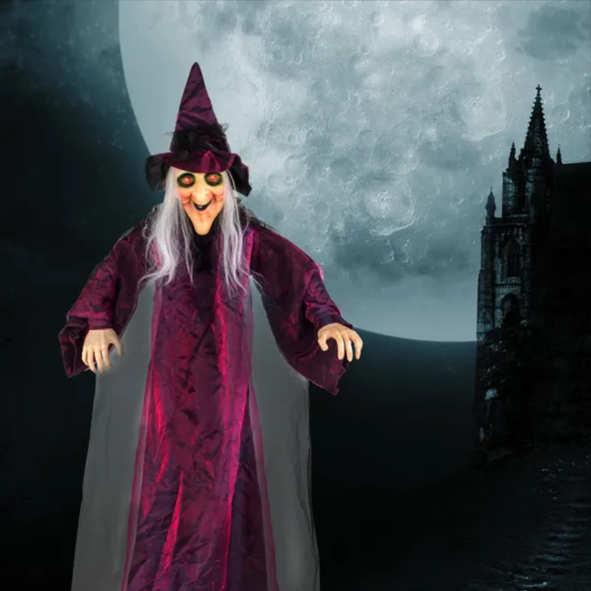 Life-Size Talking Hanging Witch 71 in, Animated Halloween Pr - view 5