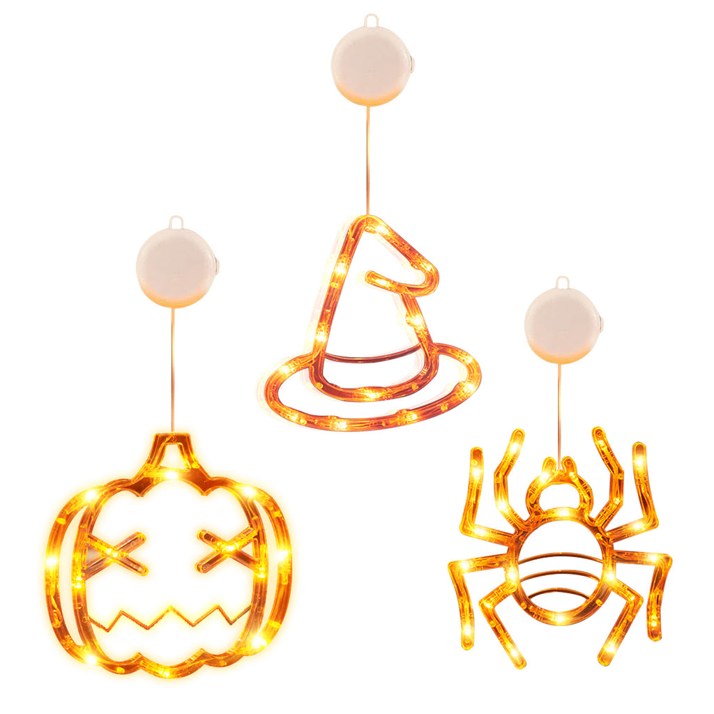 Halloween Window Lights 3-Pack, Spider, Witch Hat and Pumpki - view 7